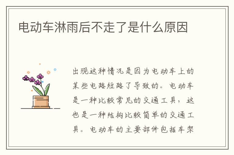电动车淋雨后不走了是什么原因
