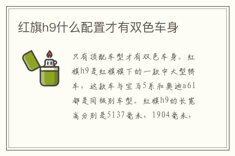 红旗h9什么配置才有双色车身