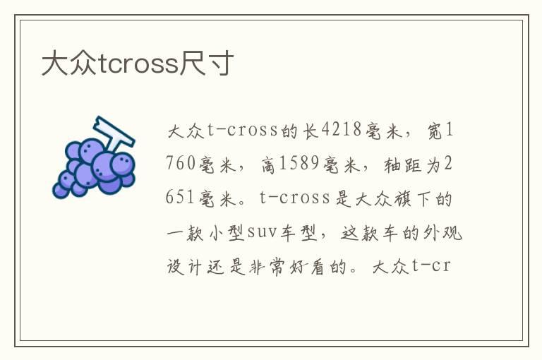 大众tcross尺寸