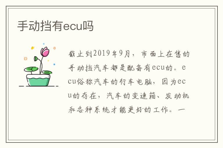 手动挡有ecu吗