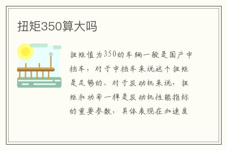 扭矩350算大吗