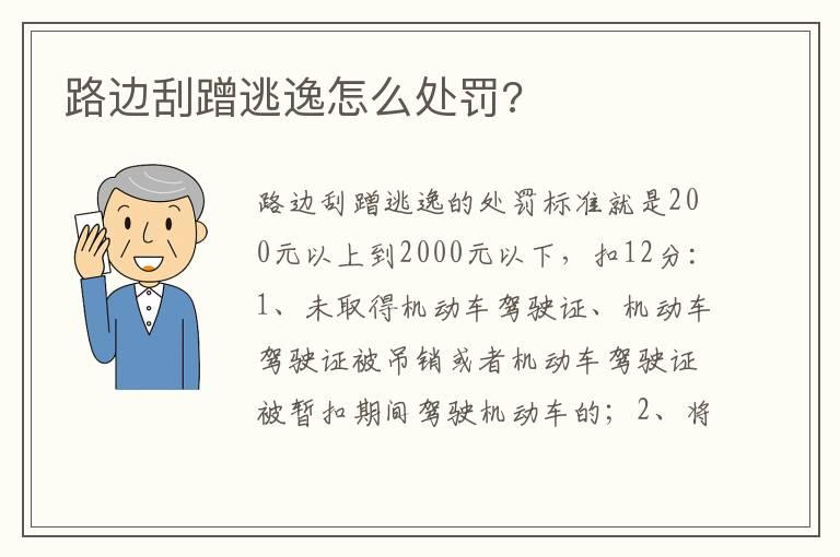 路边刮蹭逃逸怎么处罚?
