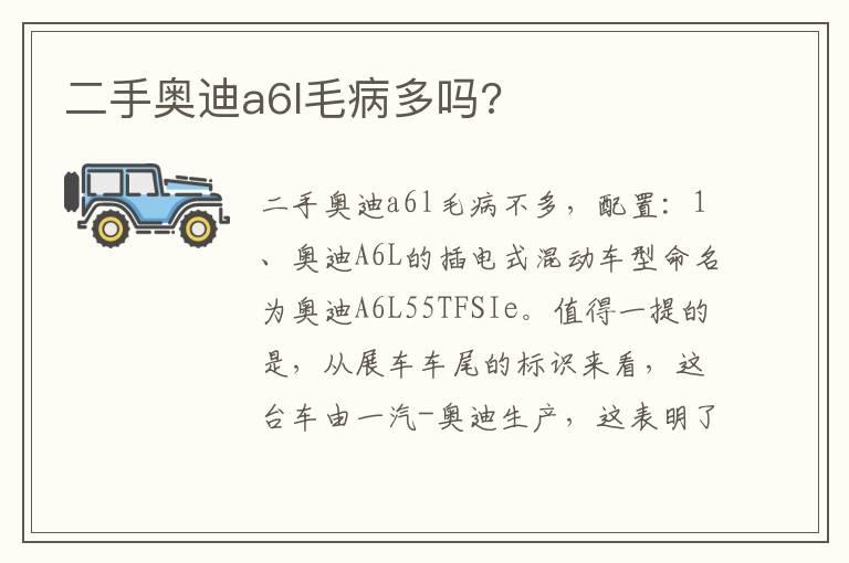 二手奥迪a6l毛病多吗?