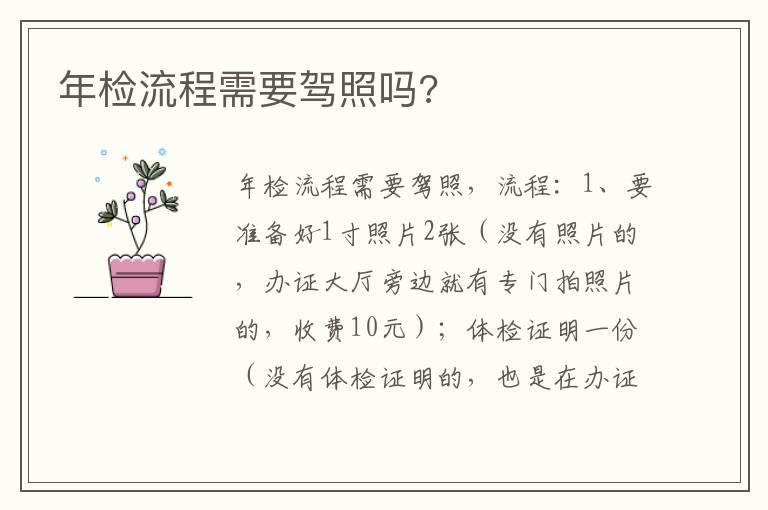 年检流程需要驾照吗?