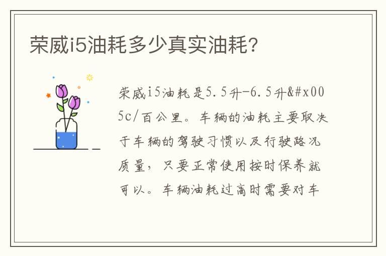 荣威i5油耗多少真实油耗?