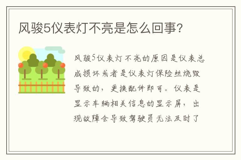 风骏5仪表灯不亮是怎么回事?