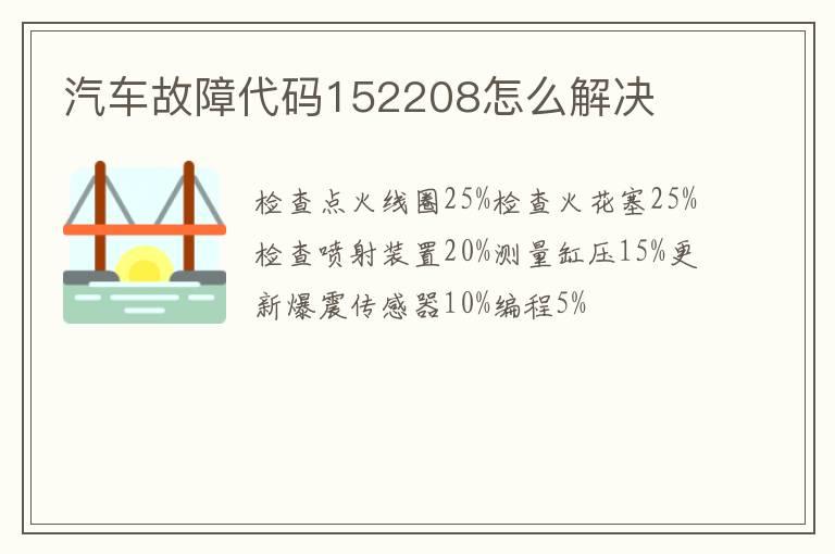 汽车故障代码152208怎么解决