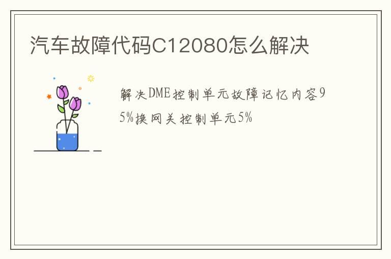 汽车故障代码C12080怎么解决