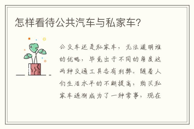 怎样看待公共汽车与私家车？