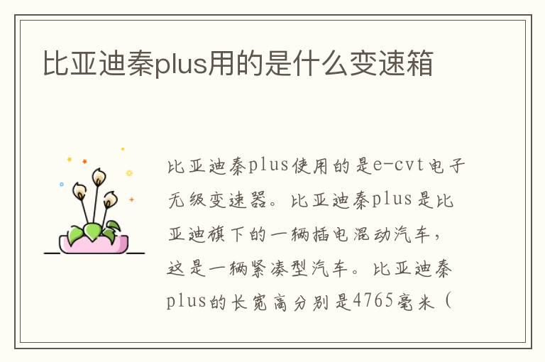 比亚迪秦plus用的是什么变速箱