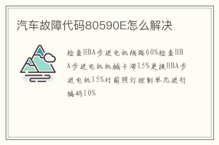 汽车故障代码80590E怎么解决