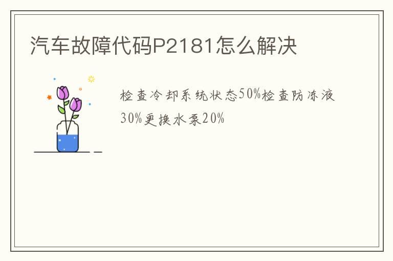 汽车故障代码P2181怎么解决