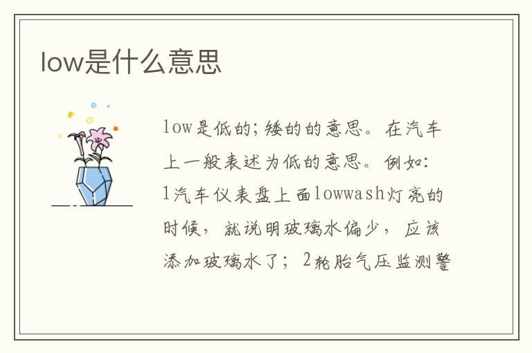 low是什么意思