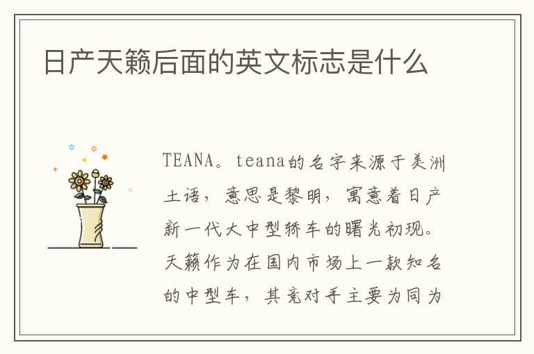 日产天籁后面的英文标志是什么