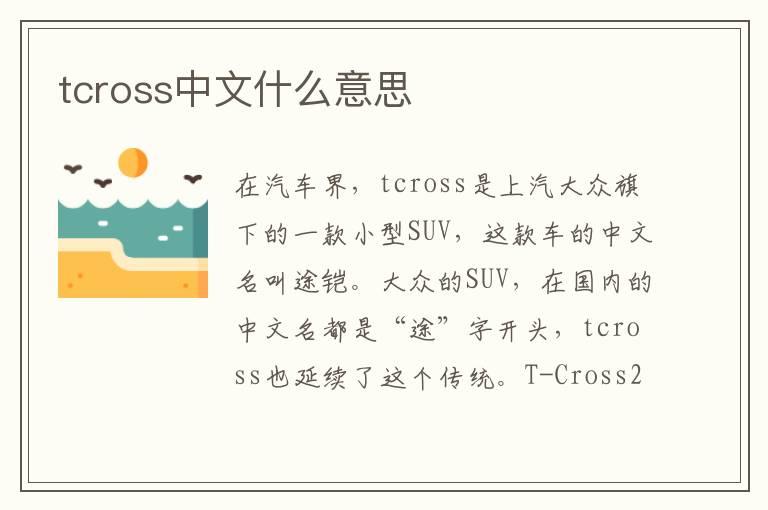 tcross中文什么意思