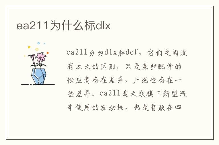 ea211为什么标dlx