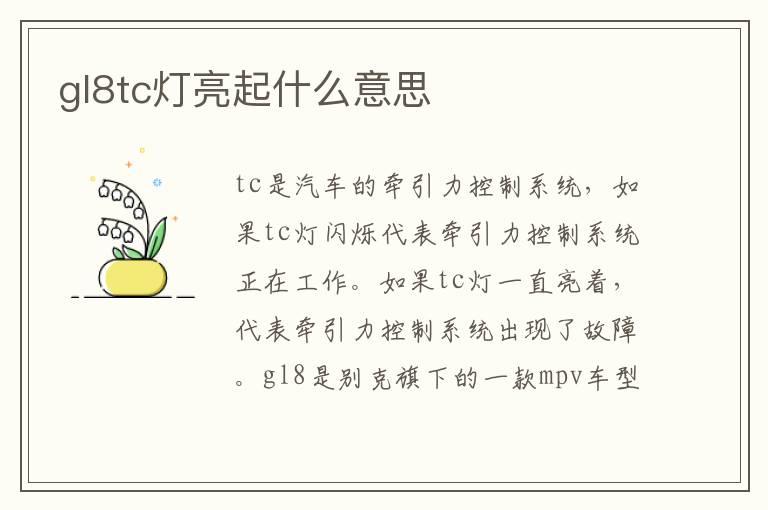 gl8tc灯亮起什么意思