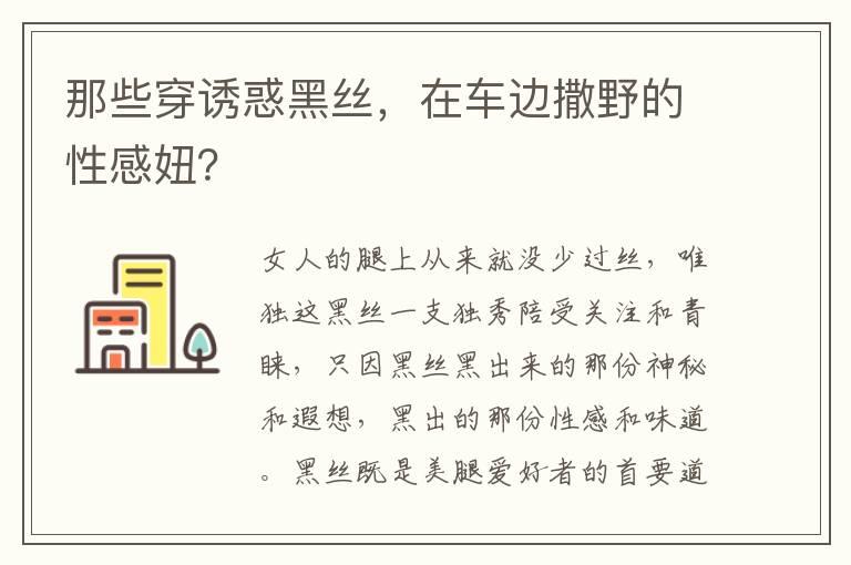 那些穿诱惑黑丝，在车边撒野的性感妞？