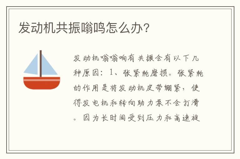 发动机共振嗡鸣怎么办?