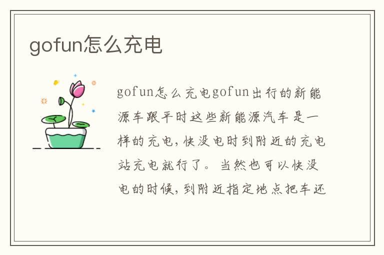 gofun怎么充电