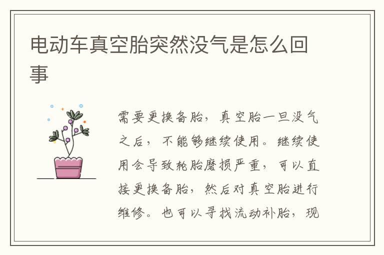 电动车真空胎突然没气是怎么回事