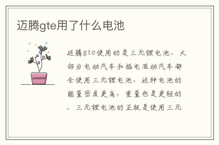 迈腾gte用了什么电池