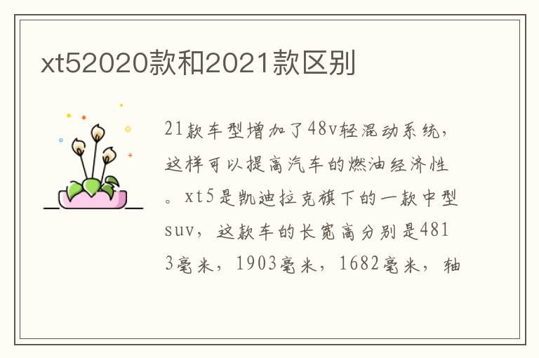 xt52020款和2021款区别