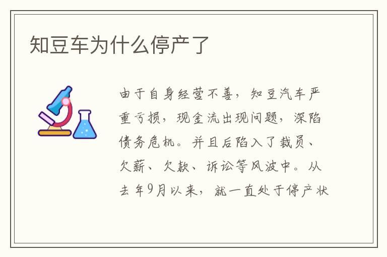 知豆车为什么停产了