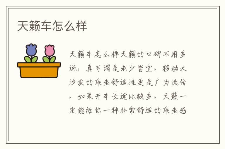 天籁车怎么样