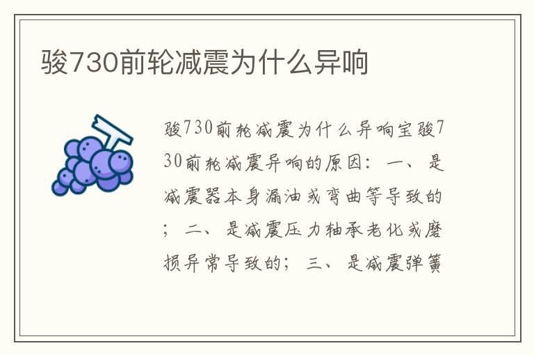 骏730前轮减震为什么异响