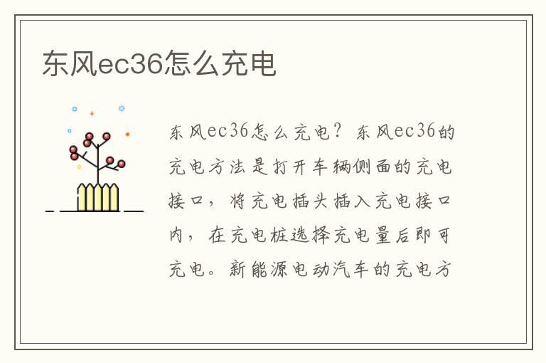 东风ec36怎么充电