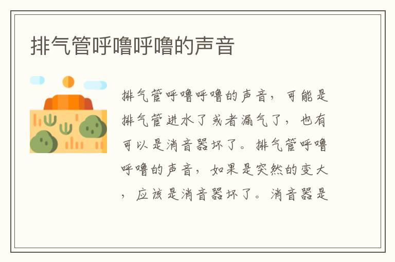 排气管呼噜呼噜的声音
