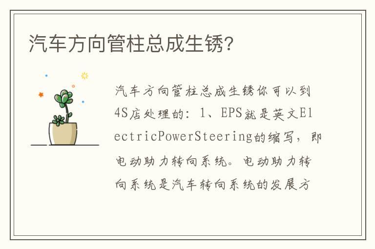 汽车方向管柱总成生锈?