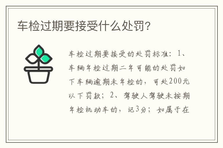 车检过期要接受什么处罚?