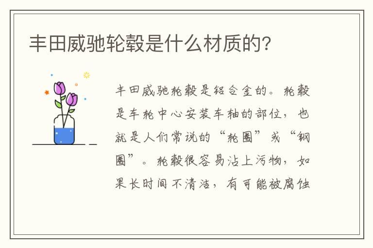 丰田威驰轮毂是什么材质的?