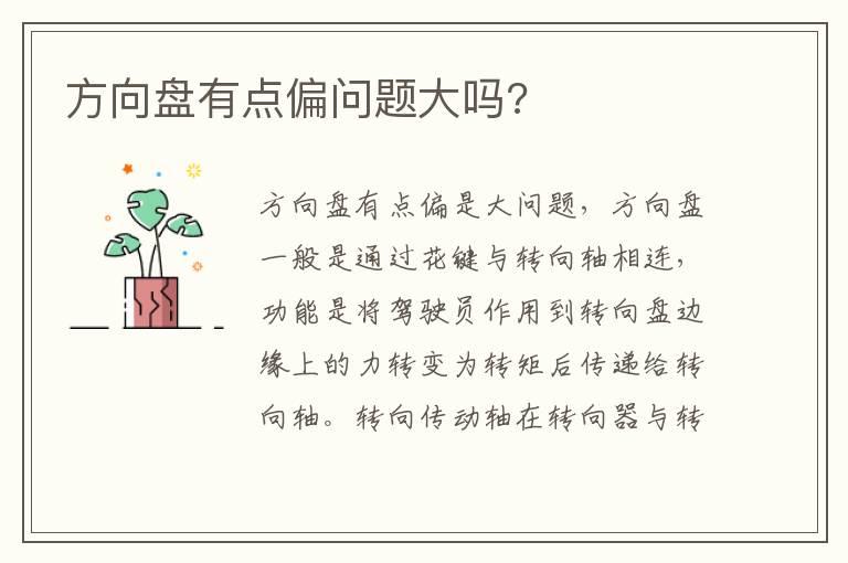 方向盘有点偏问题大吗?