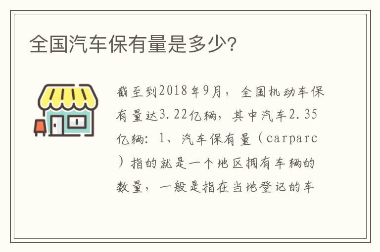 全国汽车保有量是多少?