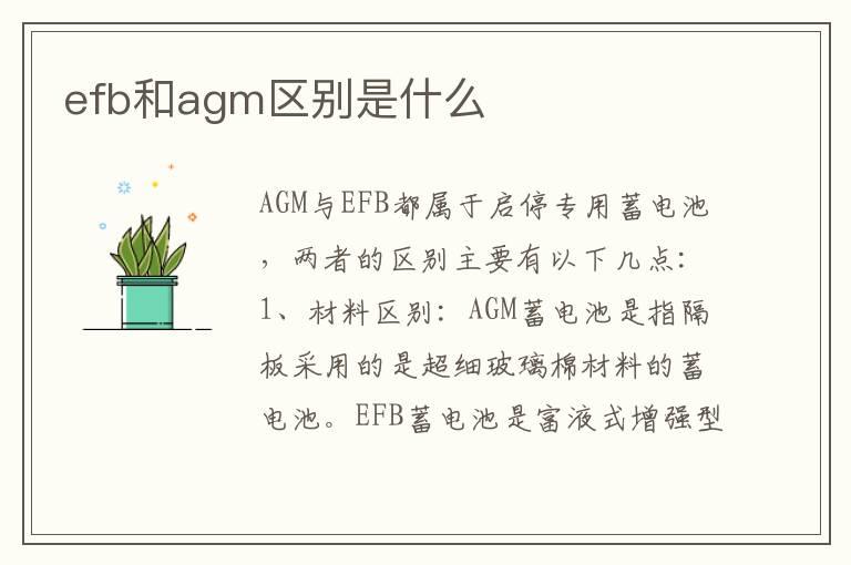 efb和agm区别是什么