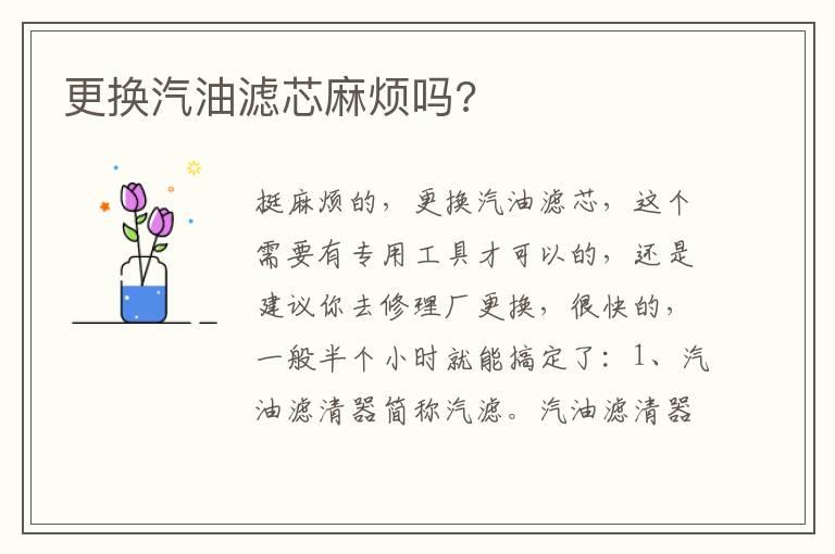 更换汽油滤芯麻烦吗?