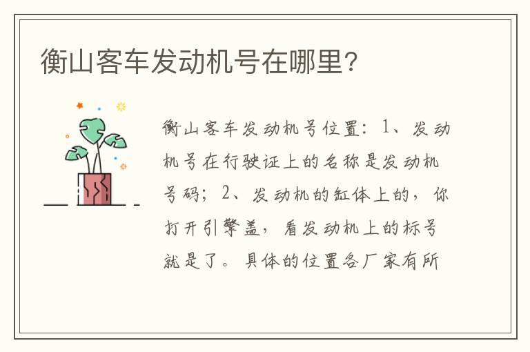 衡山客车发动机号在哪里?