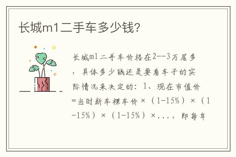 长城m1二手车多少钱?