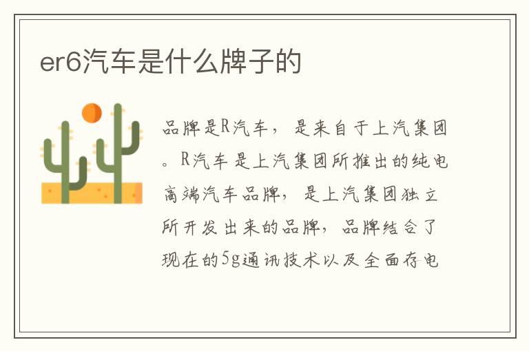er6汽车是什么牌子的