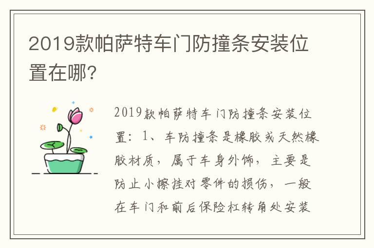 2019款帕萨特车门防撞条安装位置在哪?
