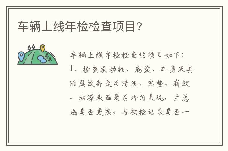 车辆上线年检检查项目?