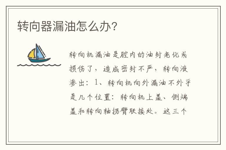 转向器漏油怎么办?