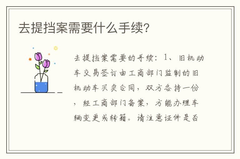 去提挡案需要什么手续?
