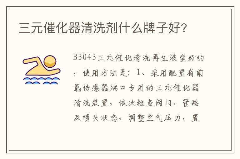 三元催化器清洗剂什么牌子好?