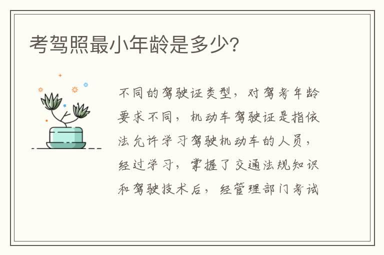 考驾照最小年龄是多少?