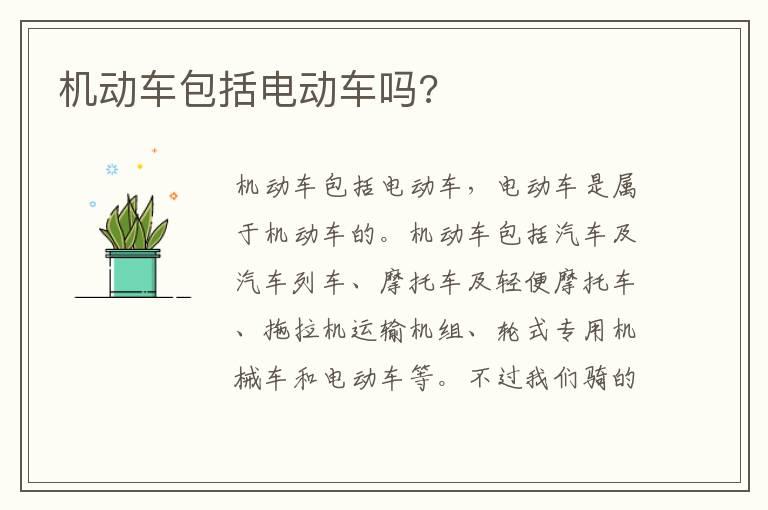 机动车包括电动车吗?