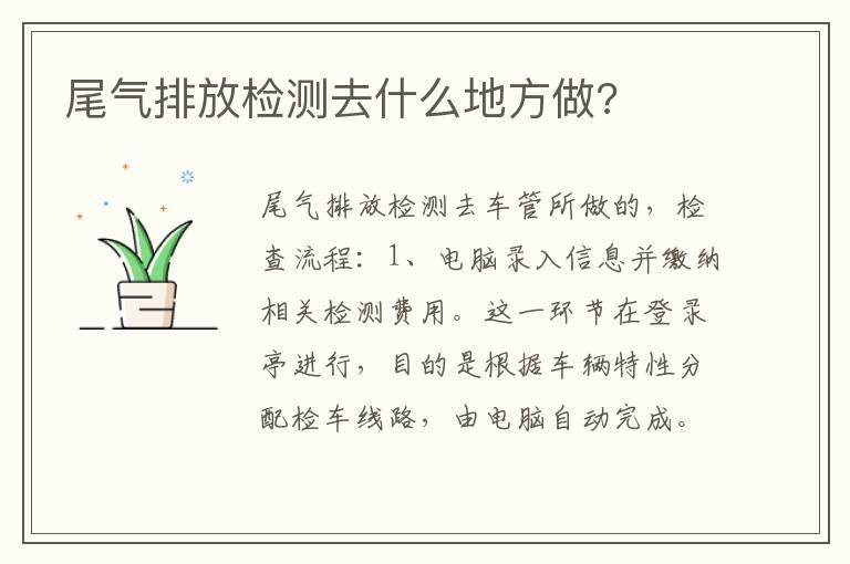 尾气排放检测去什么地方做?